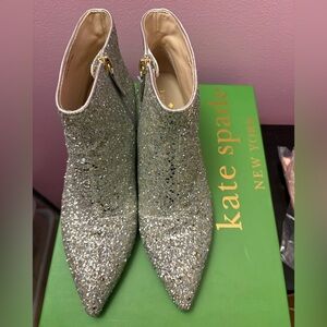 Kate Spade Sparkling Silver Ankle Booties